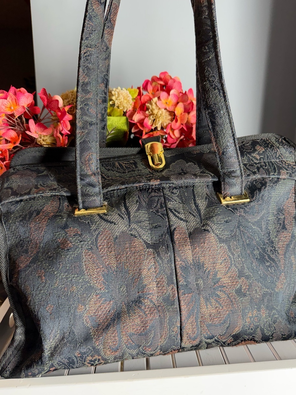 Samsonite Esteem 1992 Tapestry Floral Travel Bag EUC